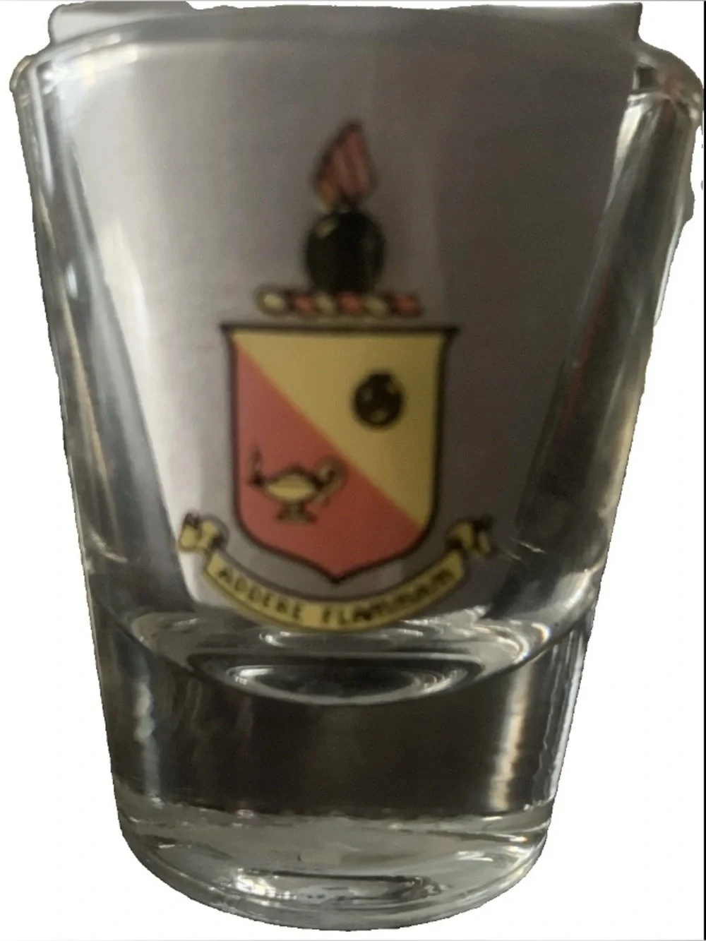 Vintage US Army Ordinance School Addere Flammam Shot Glass Shotglass
